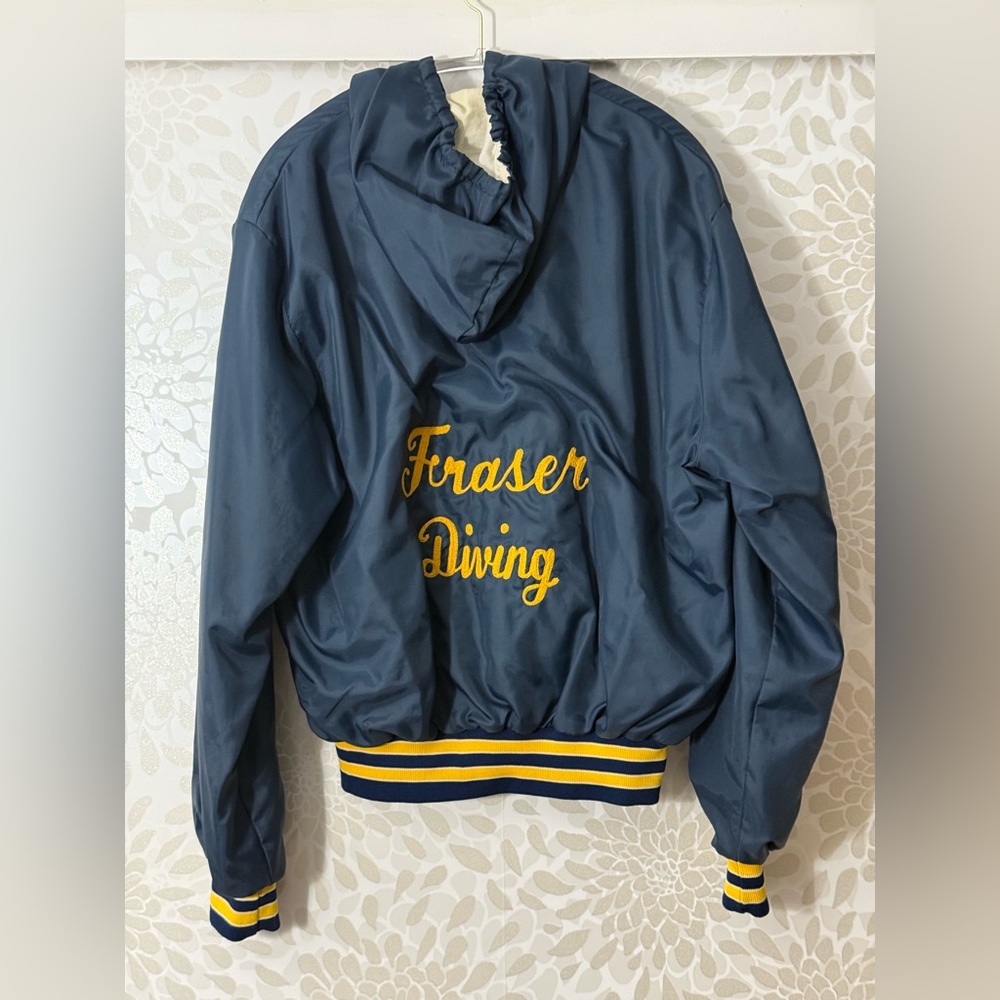 Vintage Holloway Men’s L  “Ed” Fraser Diving Varsity 1/4 Zip Hoodie Jacket